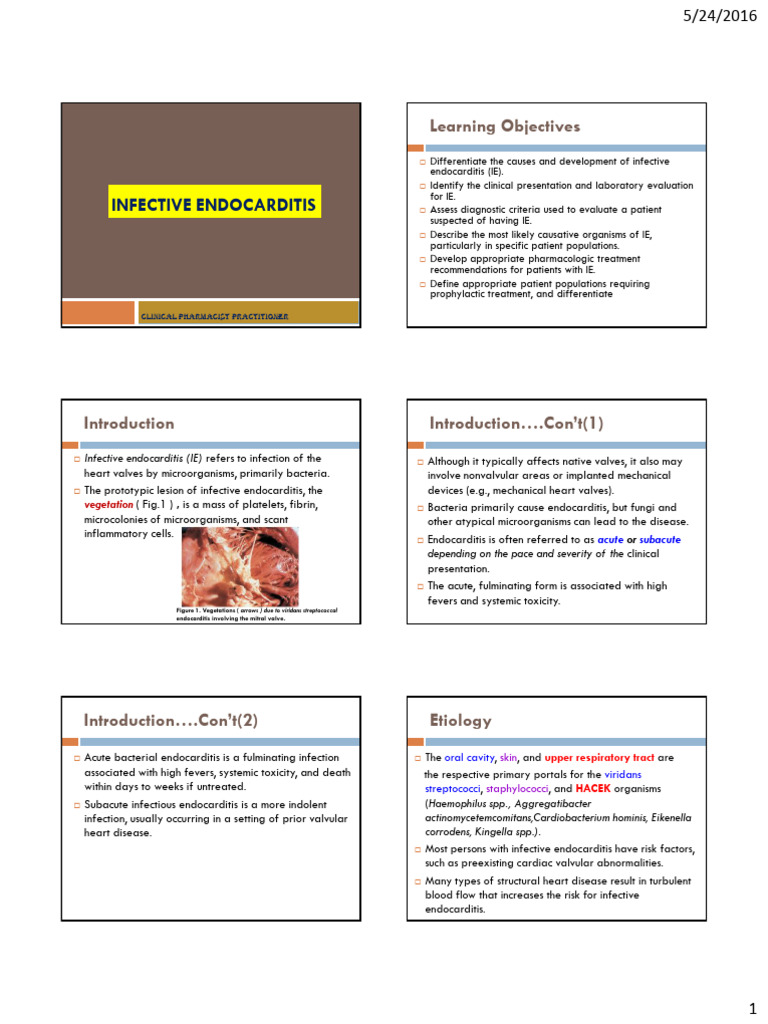 Infective Endocarditis Overview and Diagnosis | PDF | Penicillin ...