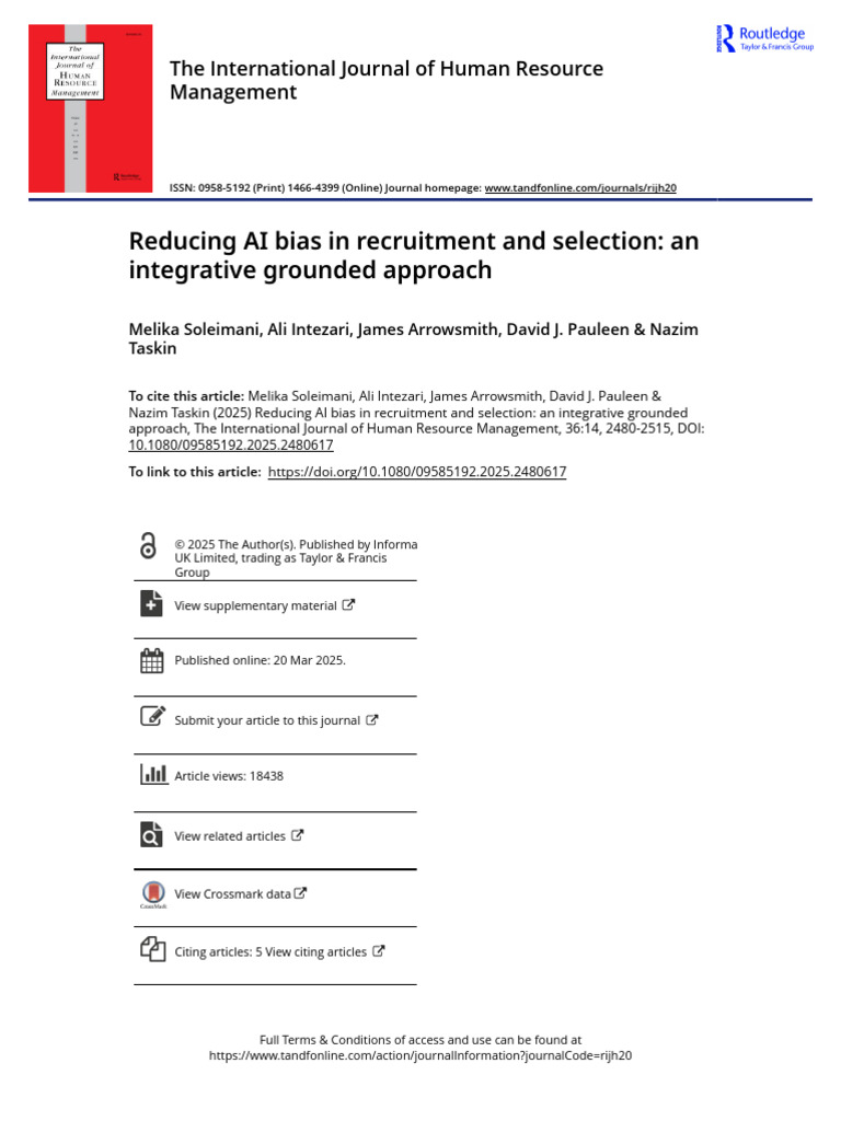 Reducing AI Bias in Recruitment | PDF | Intelligence (AI) & Semantics ...