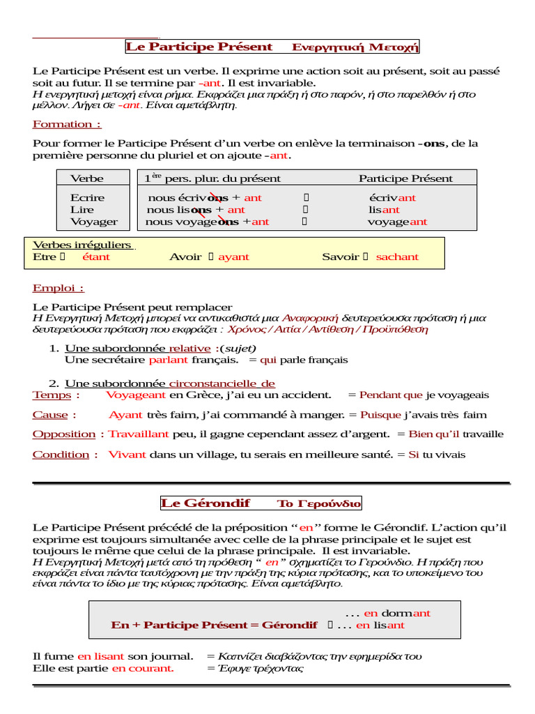 Participe Present | PDF