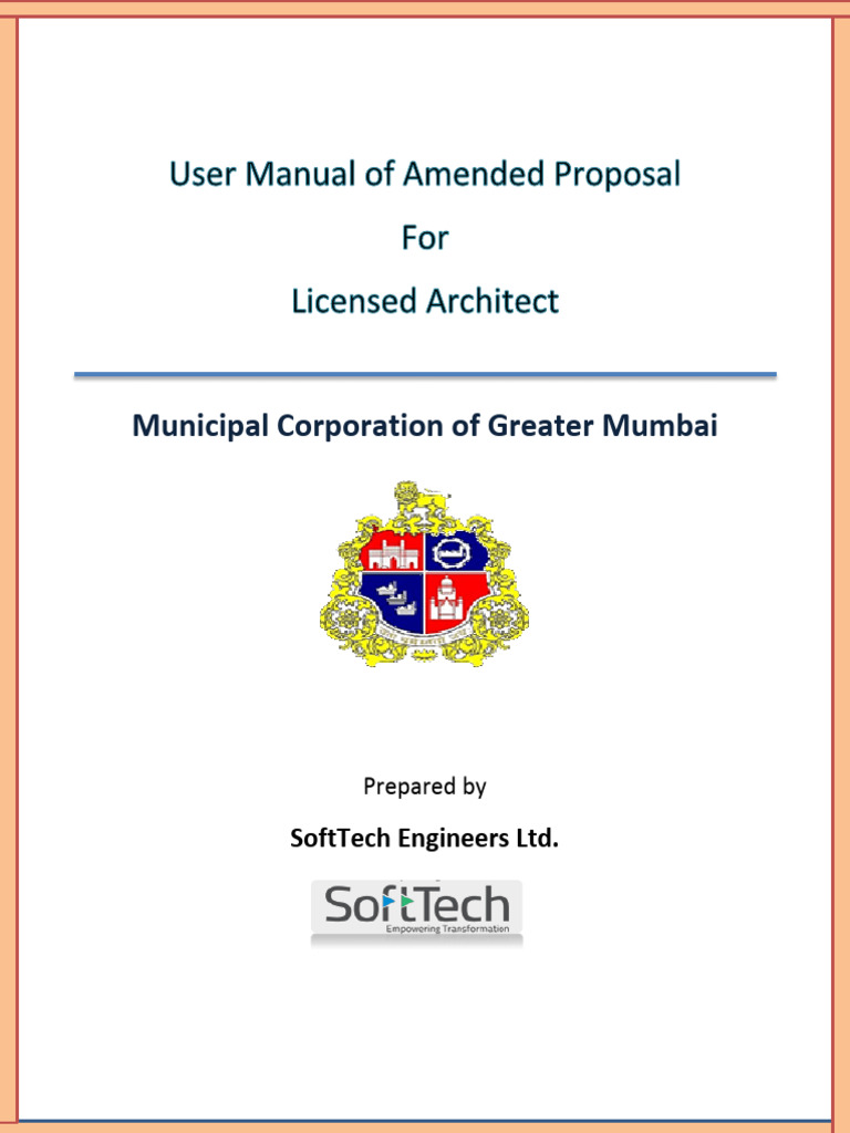 MCGM Architect Proposal User Manual | PDF