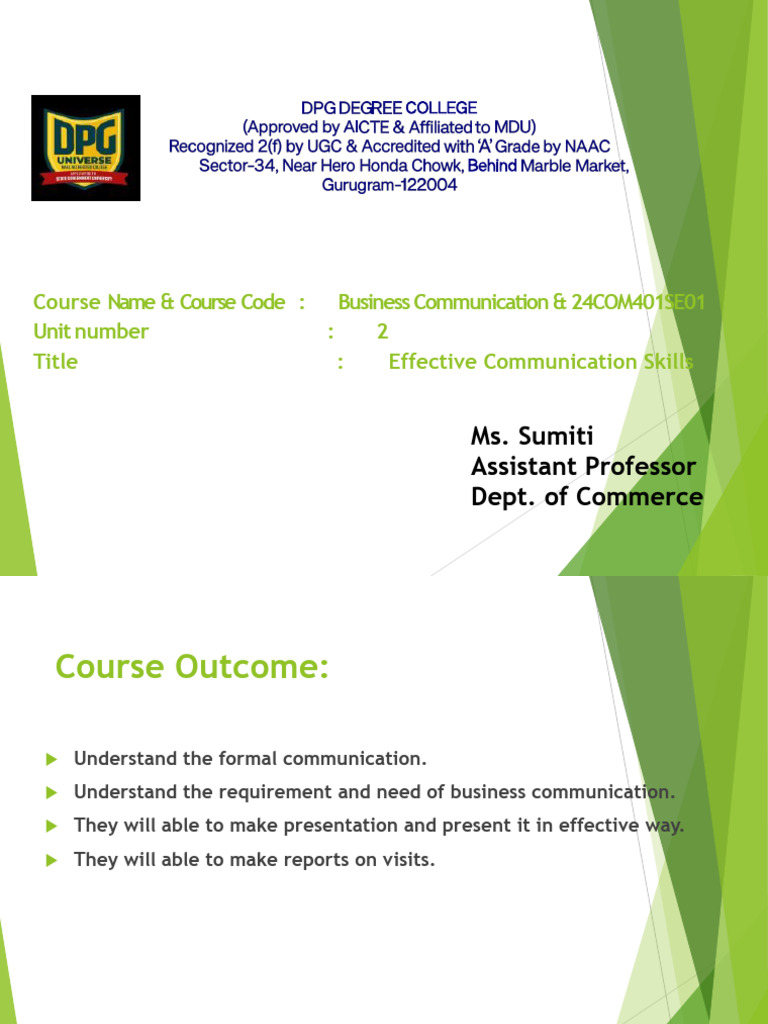 Effective Business Communication Skills | PDF | Communication ...