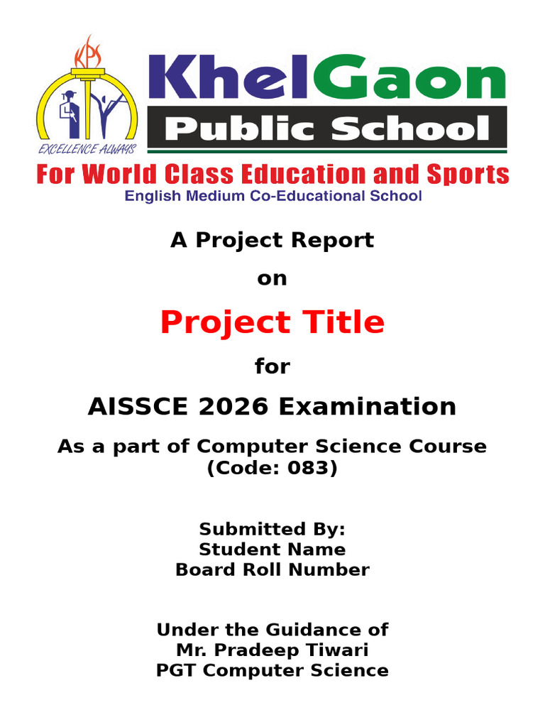 AISSCE 2026 Computer Science Project | PDF