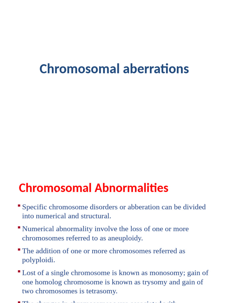 Understanding Chromosomal Aberrations | PDF | Karyotype | Chromosome