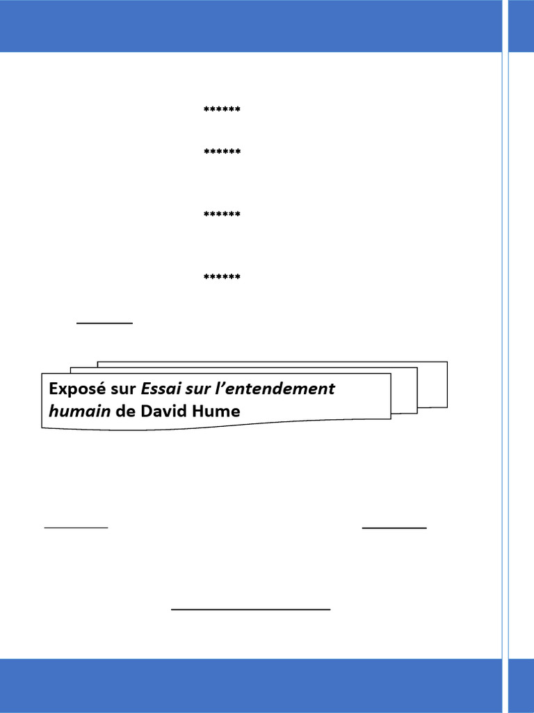 Exposé sur Hume et l'entendement humain | PDF | David Hume | Scepticisme