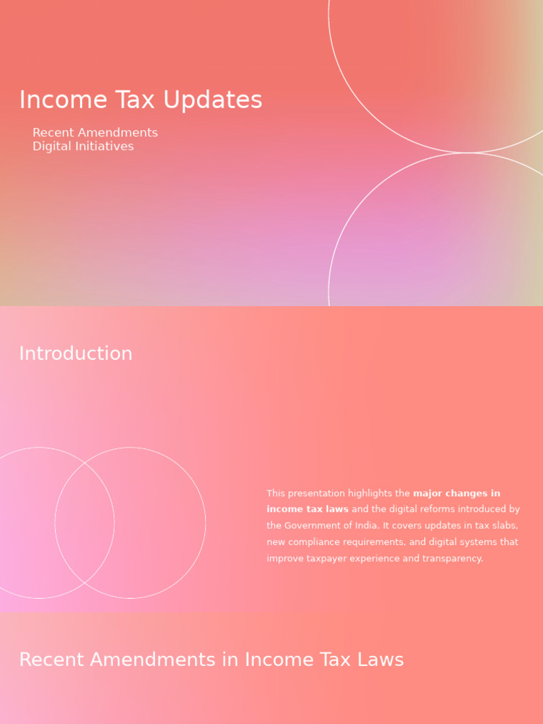Income Tax Updates | PDF | Taxes | Income Tax