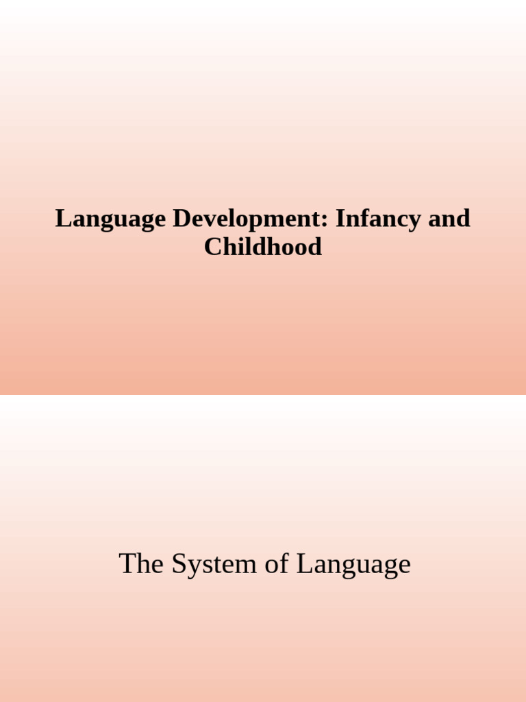 Language Development in Infants and Children | PDF | Language ...