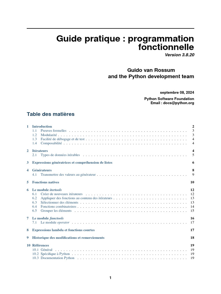 Guide de la programmation fonctionnelle en Python | PDF | Langage de ...