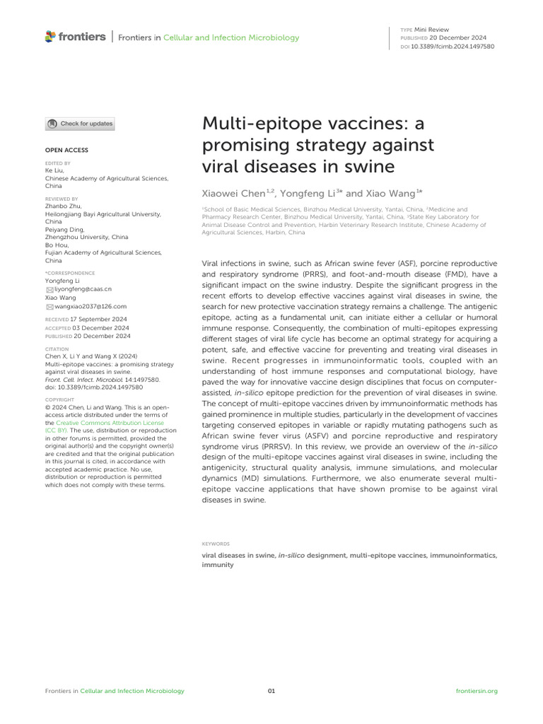 KKK-Multi-epitope Vaccines A Promising Strategy Against Viral Diseases ...