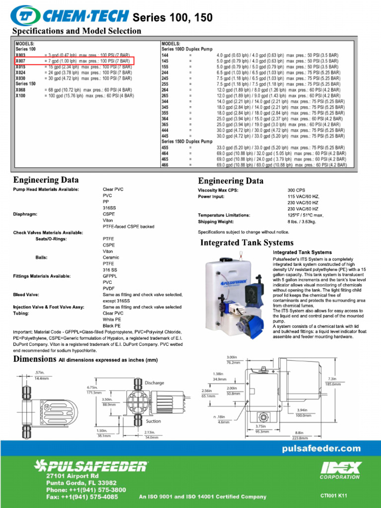 Cip, Antiscalant Dosing Pump | PDF