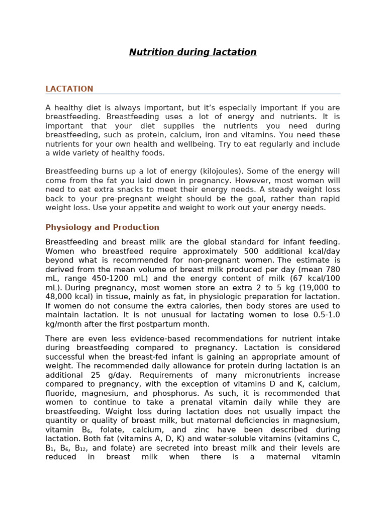 Essential Nutrition for Breastfeeding Moms | PDF | Breastfeeding | Food ...