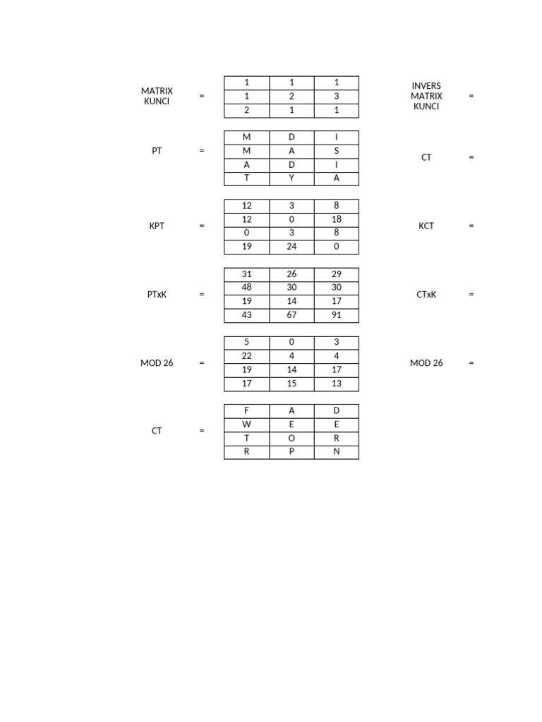 Matrix Inverses and Modulo Operations | PDF