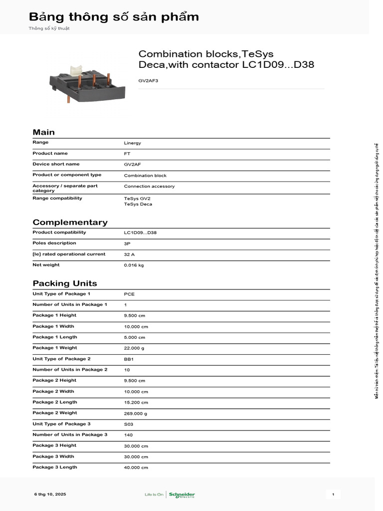 Schneider Electric_TeSys-Deca-frame-2_GV2AF3 (1) | PDF