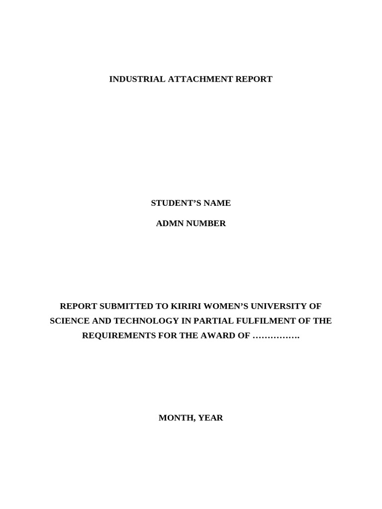 Industrial Attachment Report Guide | PDF