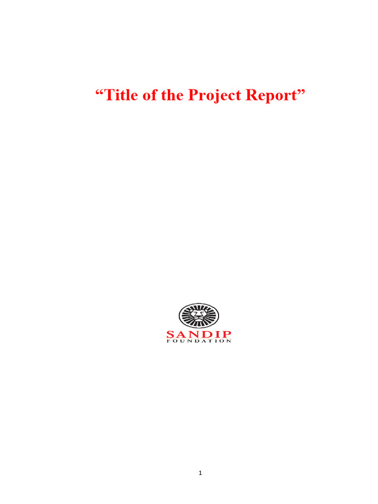Title Page a Project Stage-I Sample Report | PDF | Chess Theory