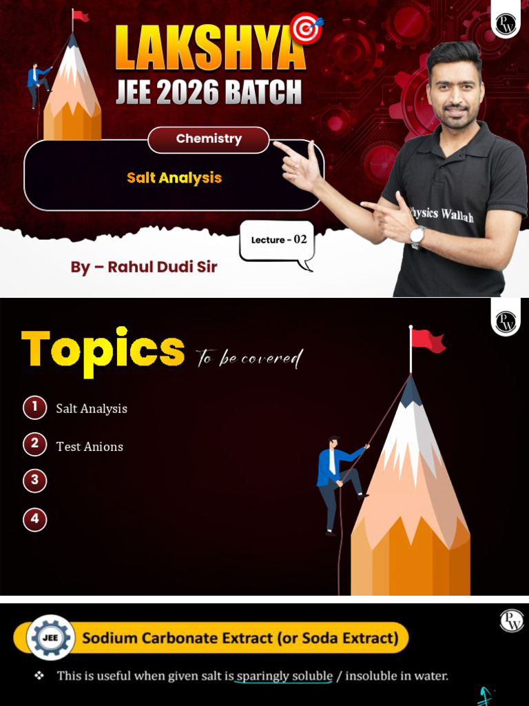 Principles of Qualitative Analysis Salt Analysis 02 Class Notes | PDF