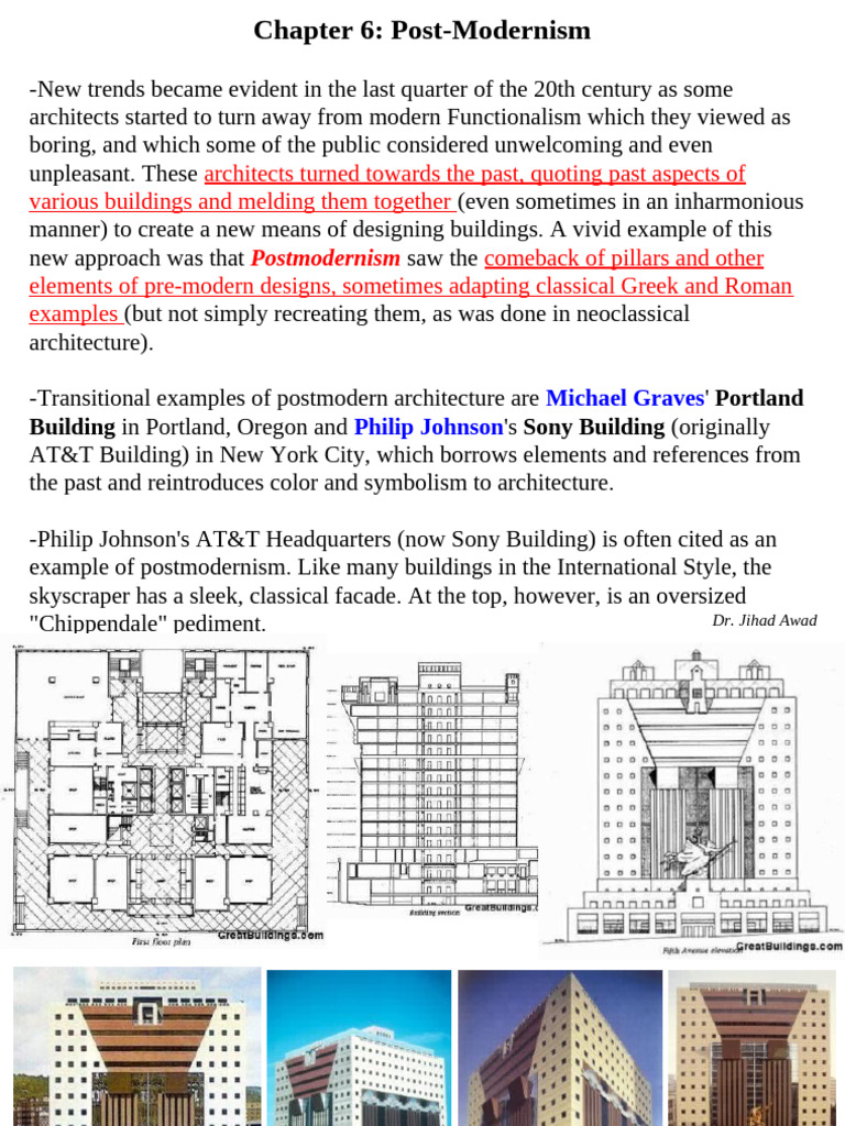 Post-Modern Architecture Overview | PDF | Architectural Styles ...