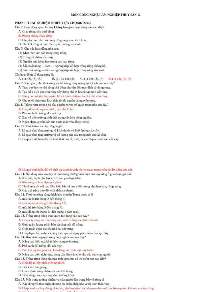 ÔN TẬP CN 12 GK1 | PDF