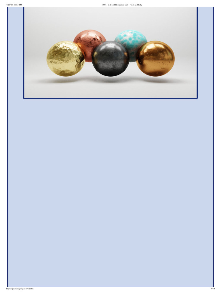 IOR Index of Refraction for Glass | PDF | Glasses | Poly(Methyl ...