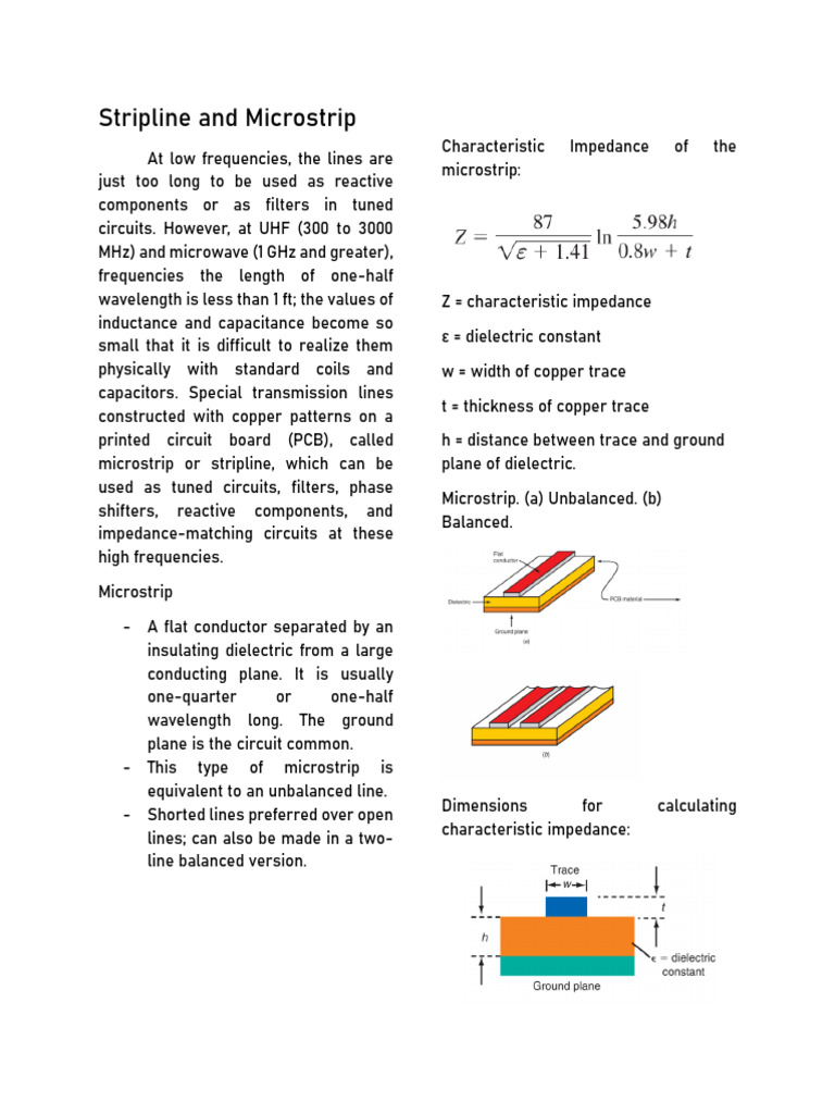 Microstrip and Stripline Basics | PDF | Optical Fiber | Dispersion (Optics)