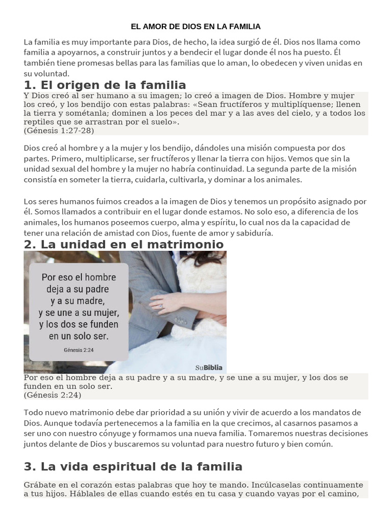 Amor de Dios en la Familia Cristiana | PDF | Amor | Imagen de dios
