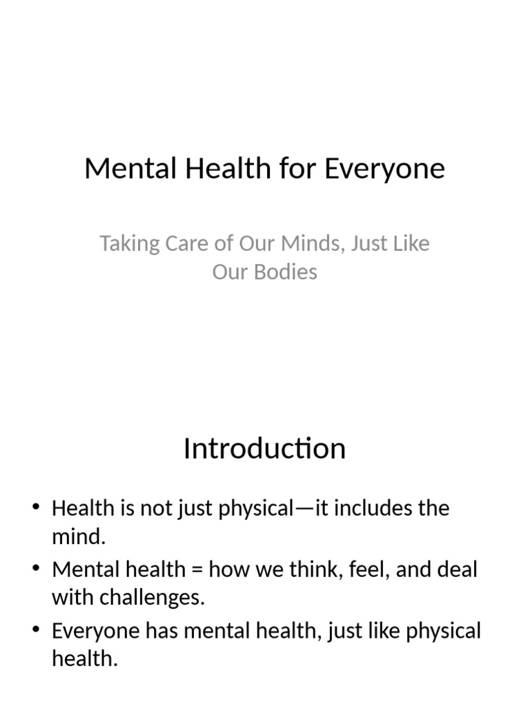 Mental Health For Everyone | PDF