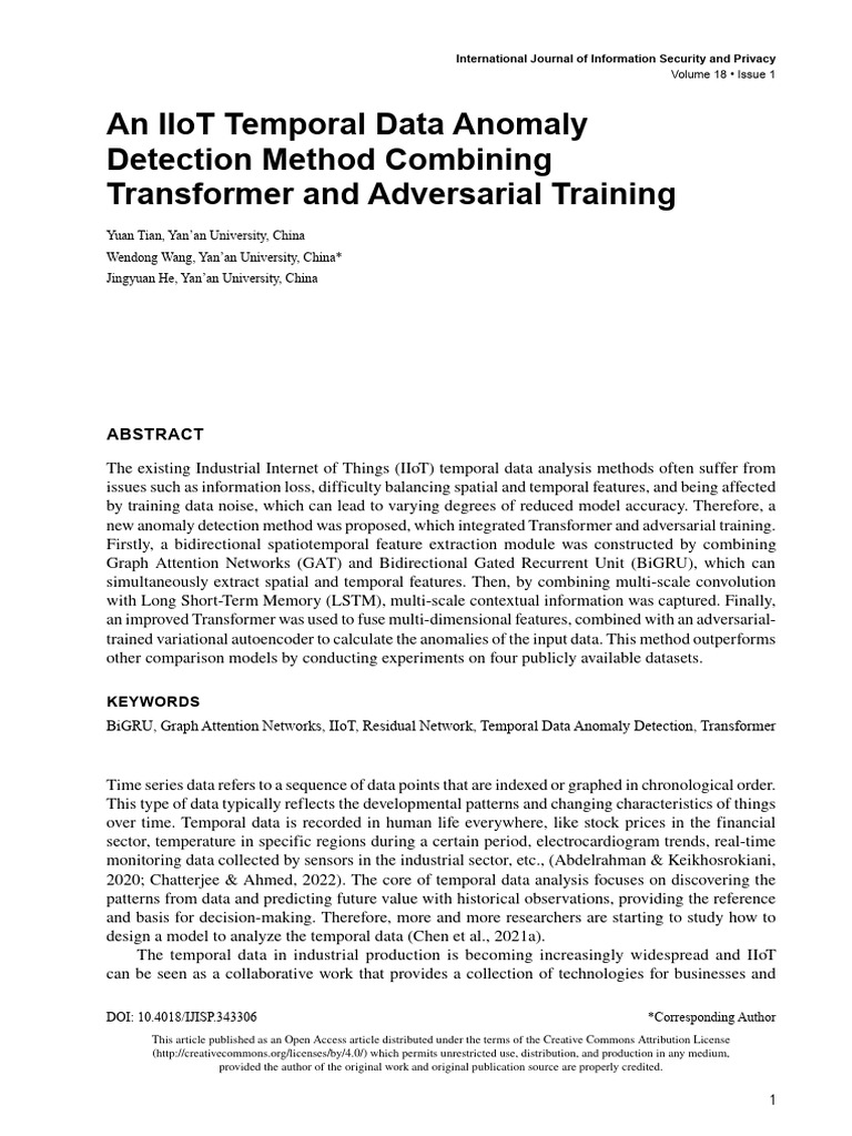 IIoT Temporal Data Anomaly Detection Method | PDF | Applied Mathematics ...