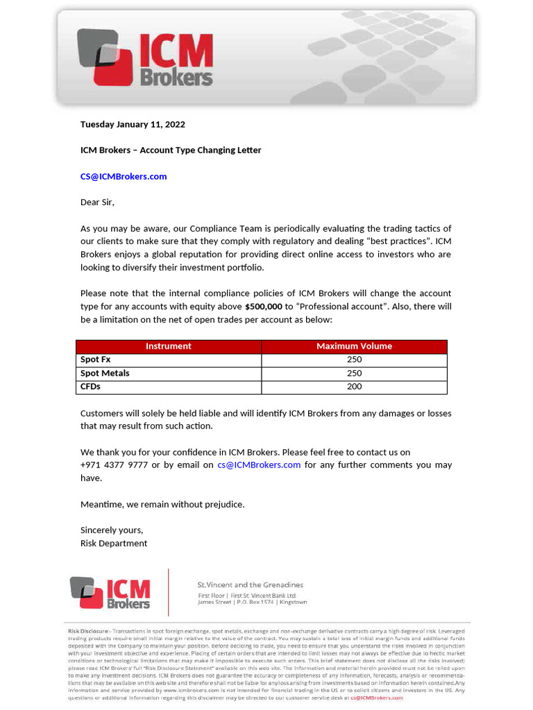 192200 - Account Type Changing Letter | PDF