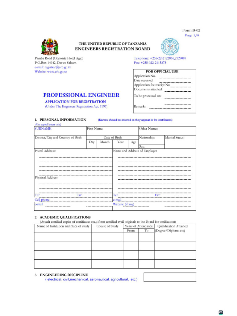 Proffesioal Apps Form | PDF