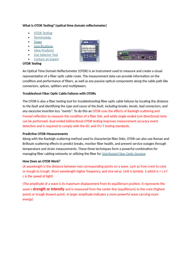 Understanding OTDR Testing Basics | PDF | Optical Fiber | Fiber Optic ...
