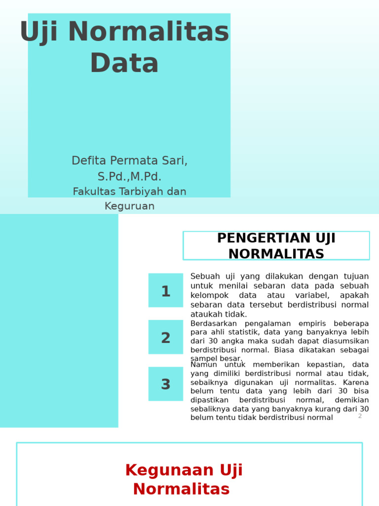 Uji Normalitas Data: Metode dan Prosedur | PDF