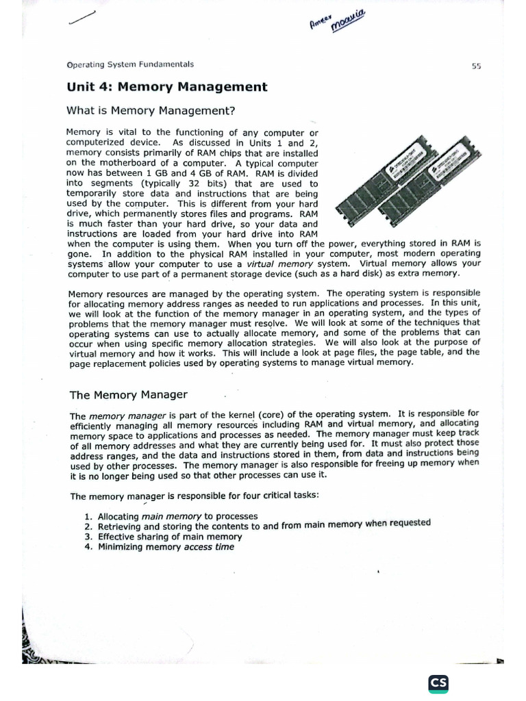 Unit 4 Memory Management | PDF