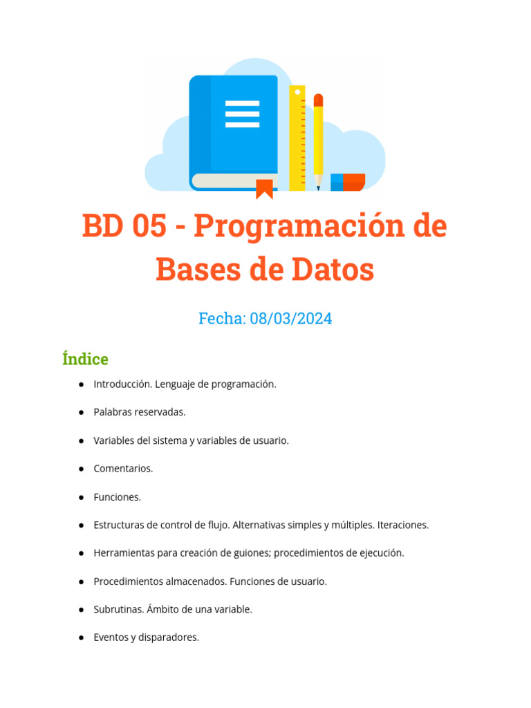 Programación de Bases de Datos en MySQL | PDF | Lenguaje de ...