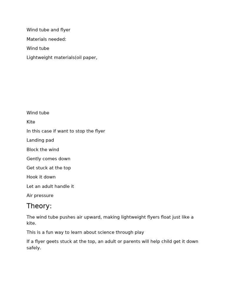 Wind Tube Flyer Science Activity | PDF