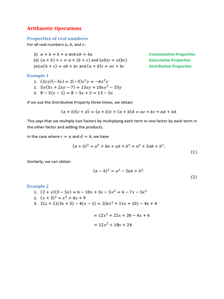 Arithmetic Operations 4 | PDF