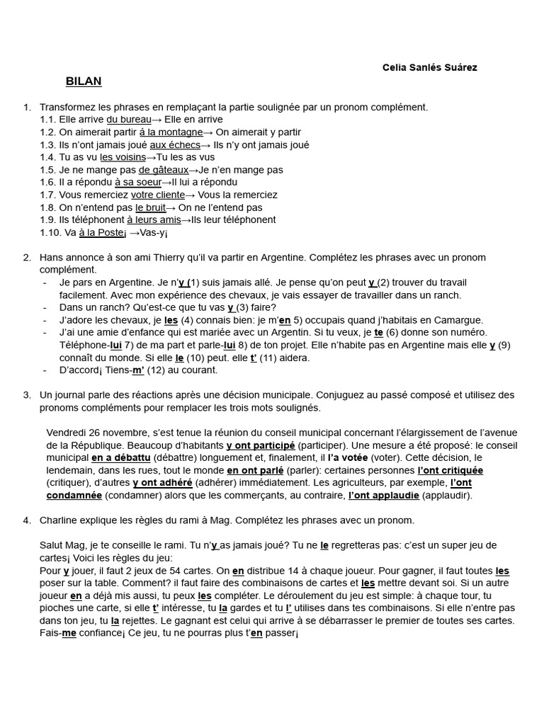 Pronominalisation et rédaction en français | PDF | Rami
