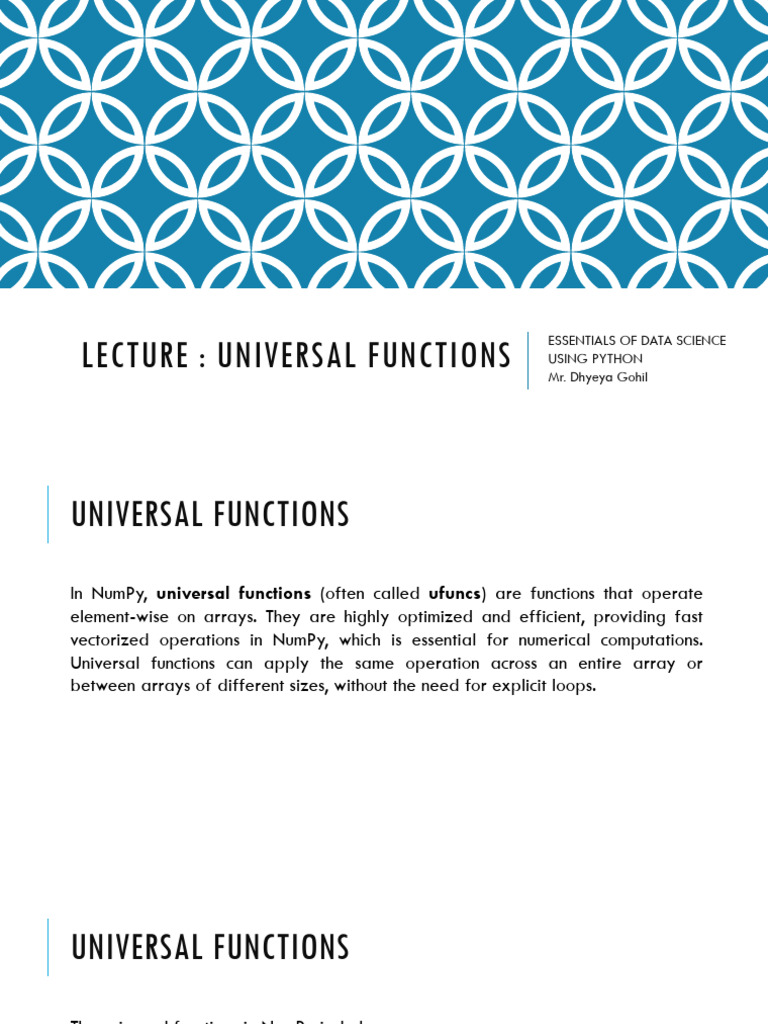 Universal Functions in NumPy | PDF