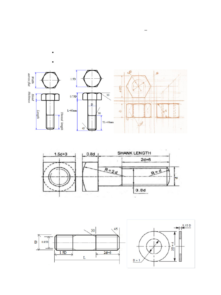 Machine Drawing Studio practice-PI | PDF | Screw | Bearing (Mechanical)
