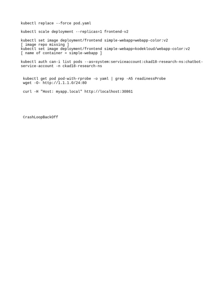 Kubernetes Commands for Pod Management | PDF