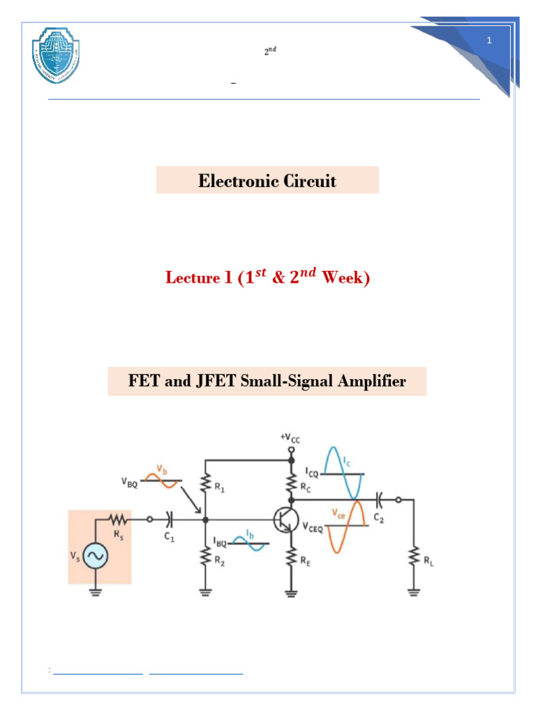 FET Amplifiers: Basics and Configurations | PDF | Field Effect ...