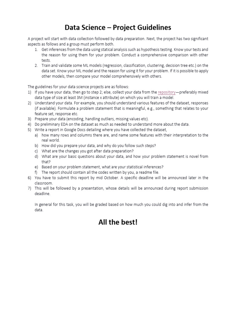 Data Science - Midsem Guidelines | PDF