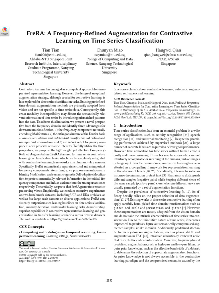 Frequency-Refined Augmentation for Time Series | PDF | Time Series ...