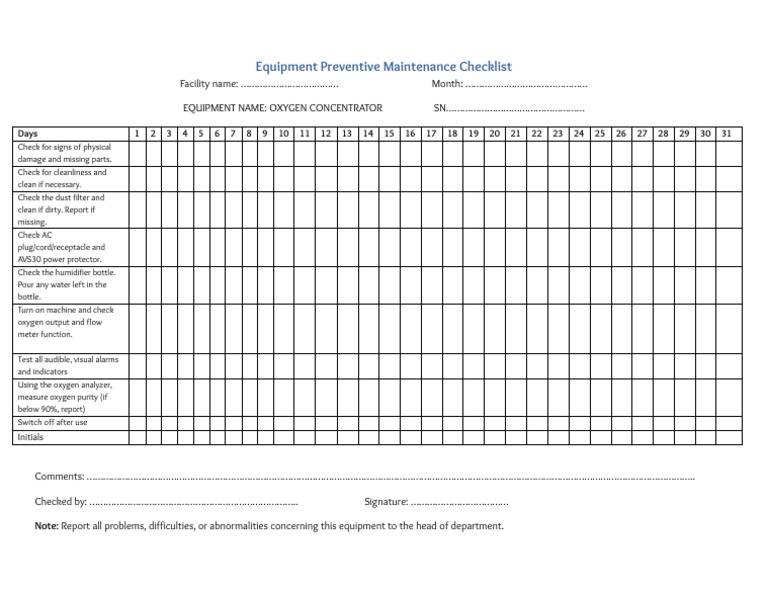 Oxygen Concentrator Maintenance Guide | PDF