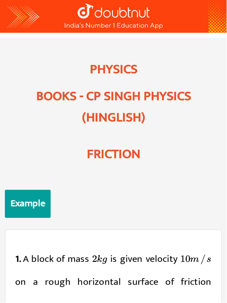 Friction Problems in Physics | PDF | Friction | Force