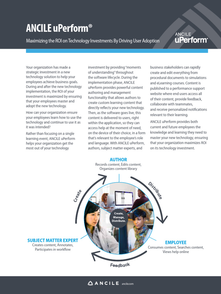 Maximize ROI with ANCILE uPerform | PDF | Educational Technology ...