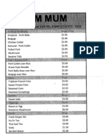 Jum Mum menu