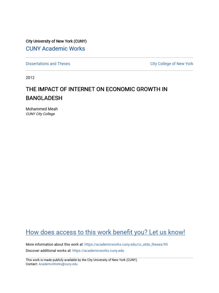 The Impact of Internet On Economic Growth in Bangladesh - 2 | PDF ...