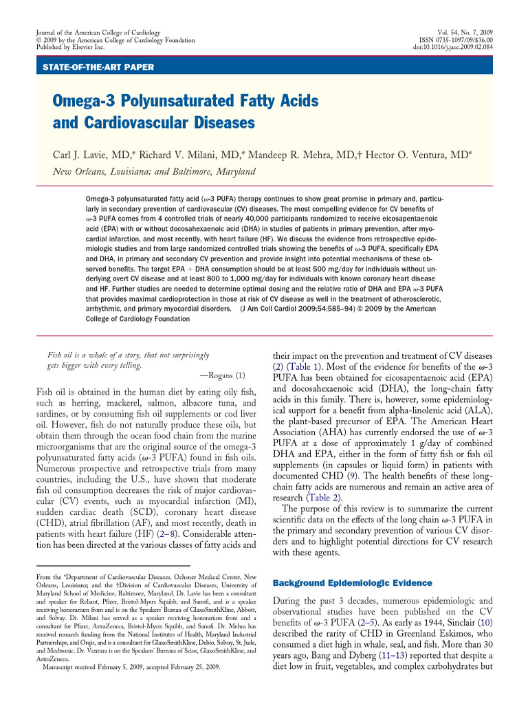 Omega-3 Fatty Acids and Heart Health | PDF | Omega 3 Fatty Acid | Fish Oil
