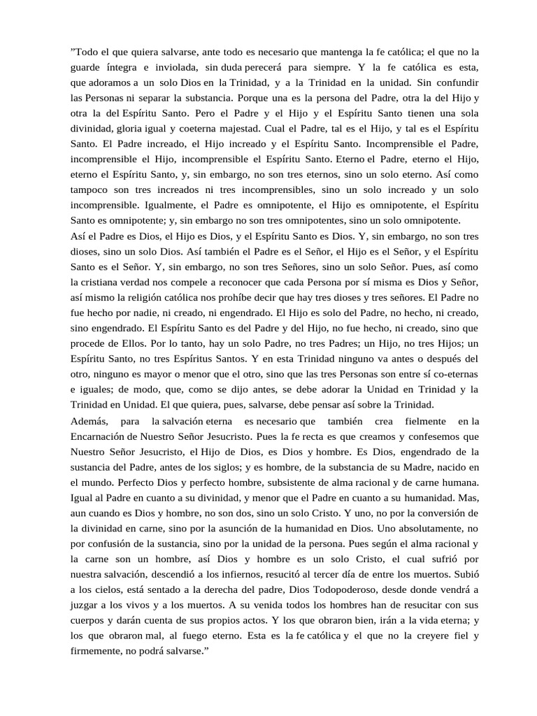 Fe católica y la Trinidad en Cristo | PDF | Trinidad | Cristo (título)