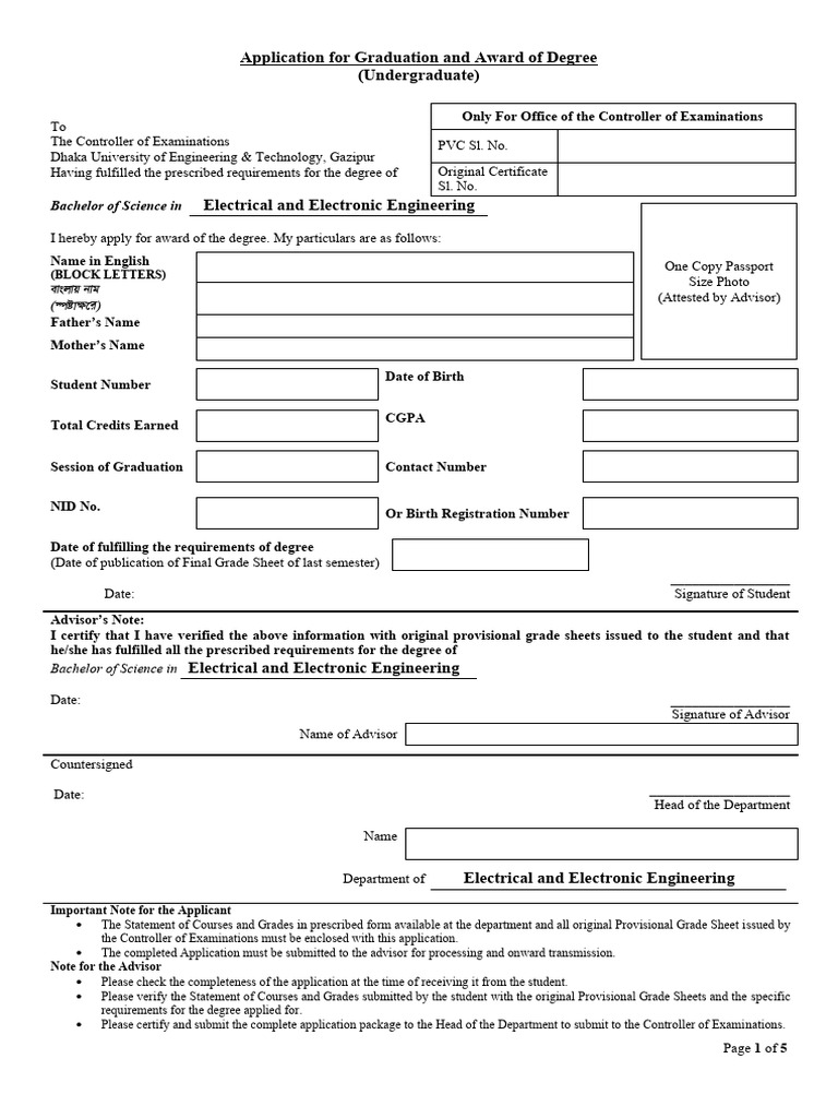 Degree Awarding Form-EEE - Oct. 2025 | PDF | Academic Term | Academia
