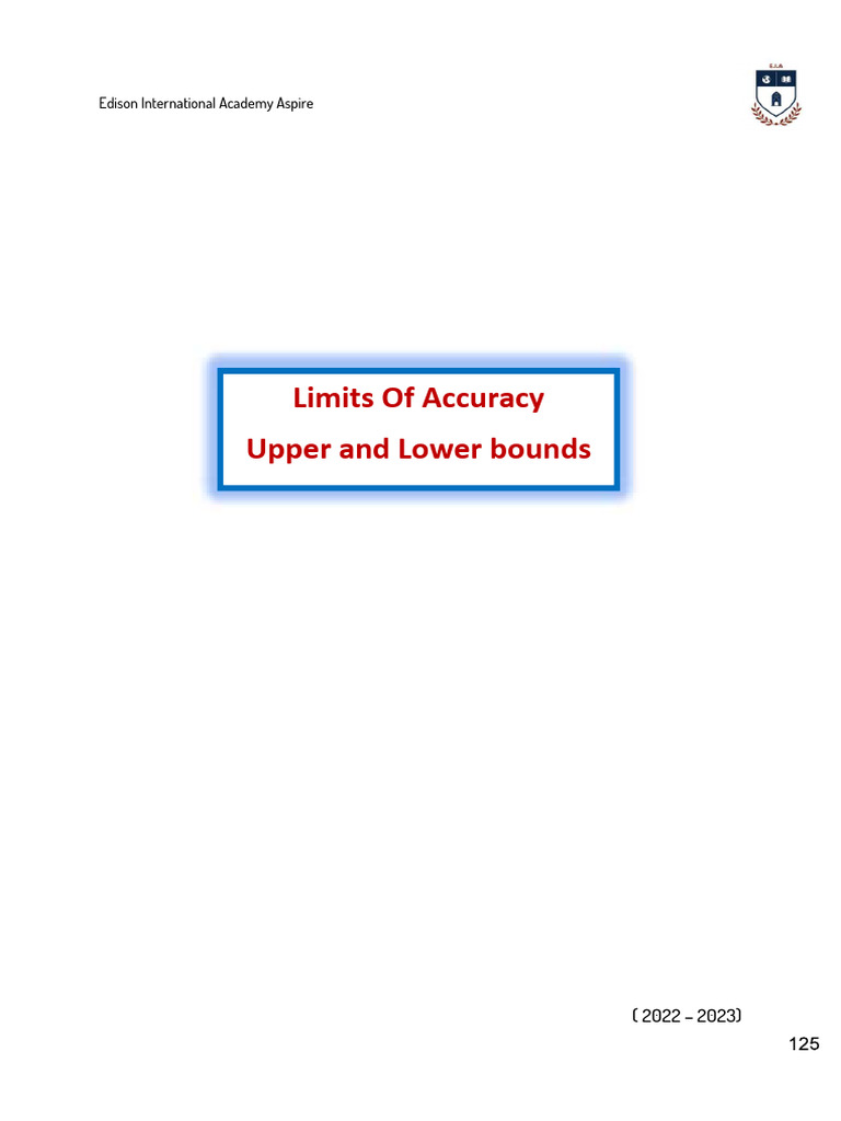 Upper and Lower Bounds Explained | PDF | Significant Figures | Mathematics